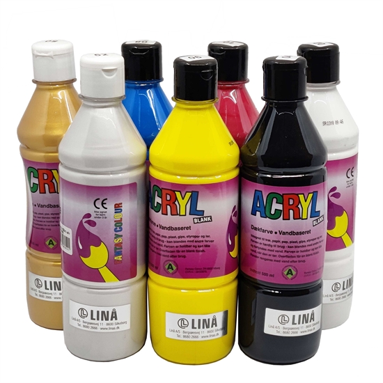 Acrylic Paint 0,5 ltr. - 7 colors