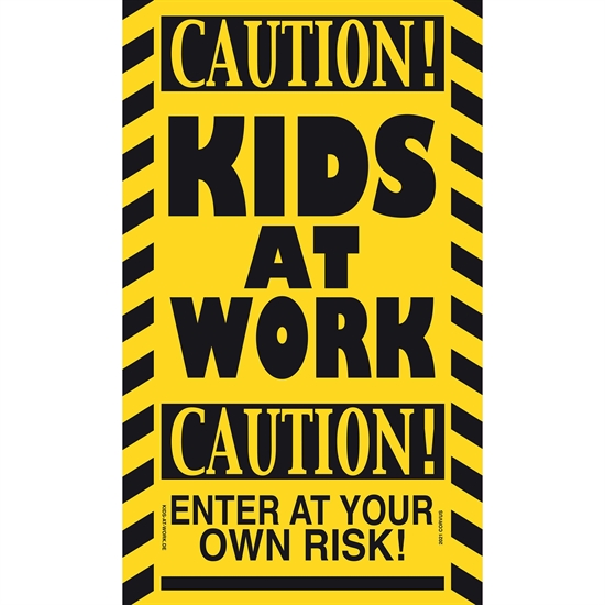 Kids At Work Sign - 55x85 mm