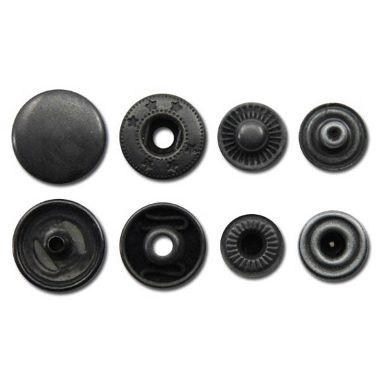 Snaps - Black - 12.5 mm - 10 pcs