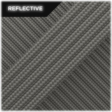 Paracord Reflective 10 m - Dark Grey Stripe