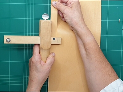 Step 1 Set up strap cutter and cut a leather strip
