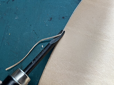 Step 5 Use edge creaser on leather edge